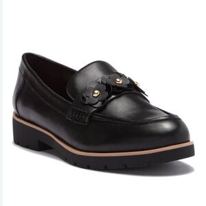 Kate Spade Women's Sz. 11 Black Leather Floral Detail Karisa Loafers